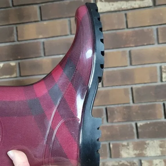 Burberry London authentic unlined tartan rainboot worn once purchased 2008 - Picture 11 of 16
